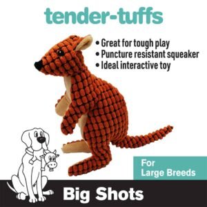 Tender-Tuffs kangaroo dog toy with that is great for tough play and has a puncture resistant squeaker