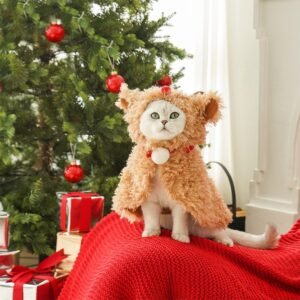 Cat Clothes Christmas Fleece Cloak Warm Hoodie Coat - PIKAPIKA