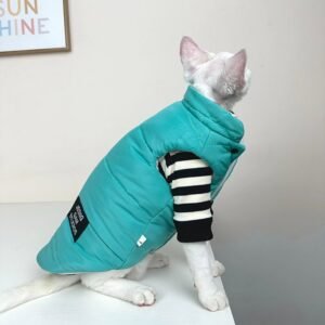 Cotton Padded Coat Winter Jacket Vest Sphynx Cat Clothes - PIKAPIKA