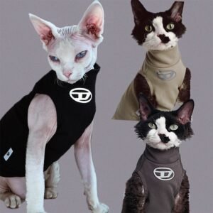 Cotton T-shirts Shirts Vest Tee Sphynx Cat Clothes - PIKAPIKA