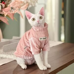 Velvet Turtleneck Shirts Sphynx Cat Clothes - PIKAPIKA